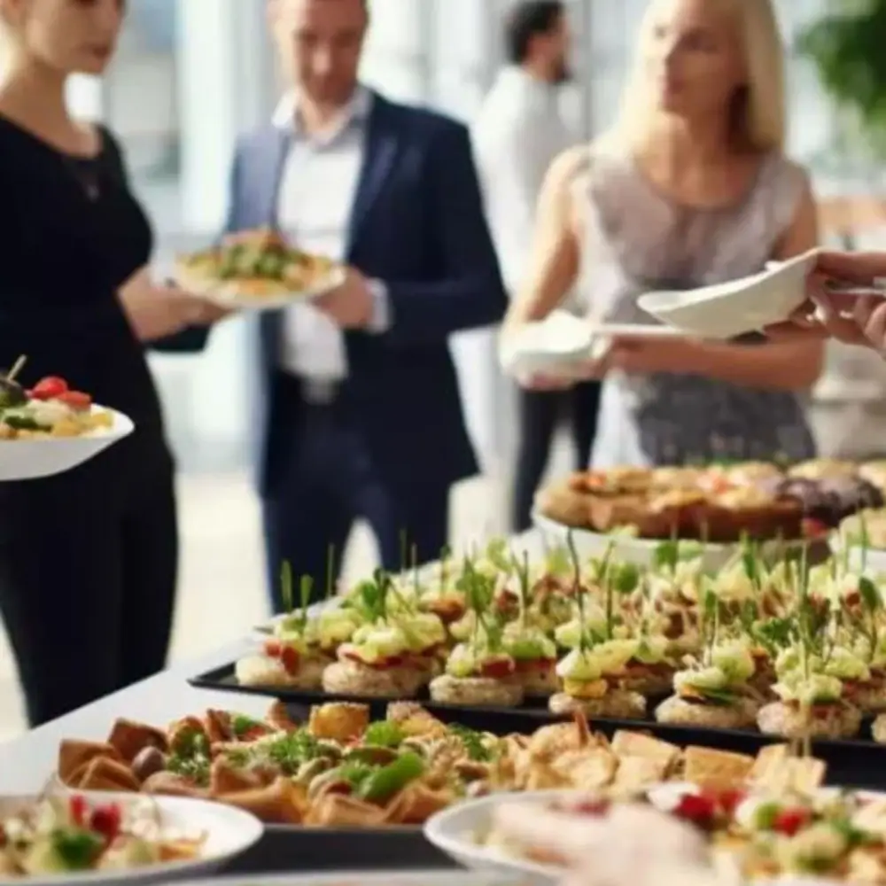 Chefworks buffet spread plated for a large celebration